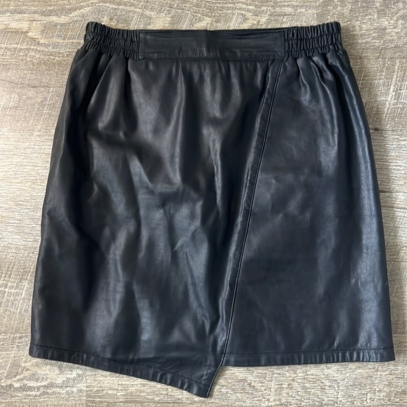 Just Female Lupe Leather Black Mini Skirt Size Small
